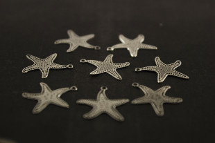 Филигранные элементы звезда 8 шт под античное серебро
