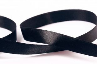 Лента атласная 12 мм ( 1/2 ") "Gamma" №113 черный 33 метра