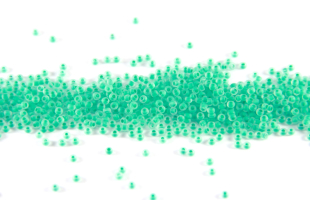 Бисер Чехия круглый 06/0 50г 38358m кристально-прозрачный с бирюзово-зеленым прокрасом
